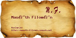 Masáth Filomén névjegykártya